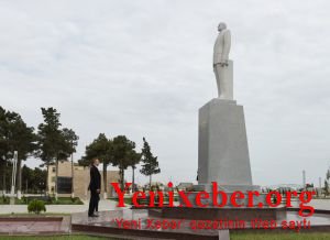 Prezident İlham Əliyev Salyan rayonuna səfərə gəlib