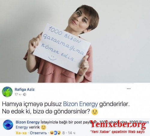 "Facebook": Azərbaycanlı qız 1000 enerji içkisi qazandı