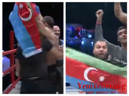 Türkiyəli müğənni rinqdə Azərbaycan bayrağını qaldırdı, yanlışlığa yol verdi