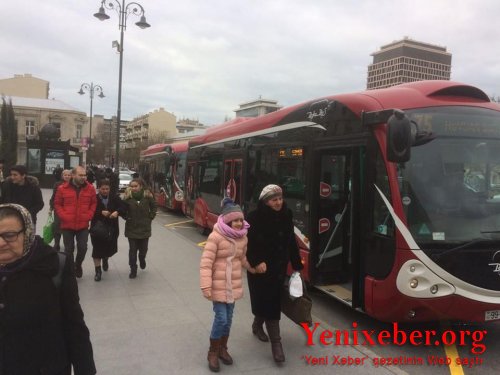 175 saylı marşrutun yeni avtobusları xəttə buraxıldı