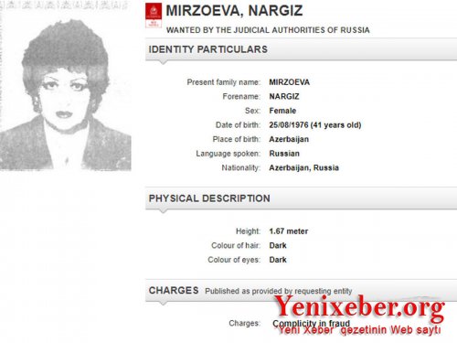 İnterpol 42 yaşlı azərbaycanlı qadını beynəlxalq axtarışa verdi
