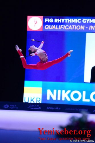 Ukraynalı gimnast Bakıda Dünya Kubokunda gürzlərlə hərəkətdə qızıl medal qazanıb