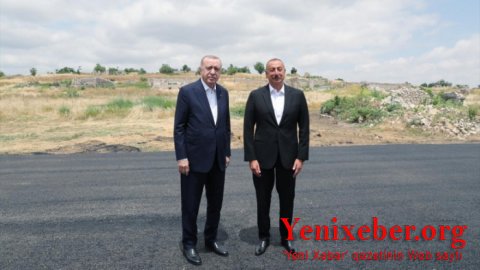 Президенты Азербайджана и Турции побывали на роднике «Хан гызы» в Шуше