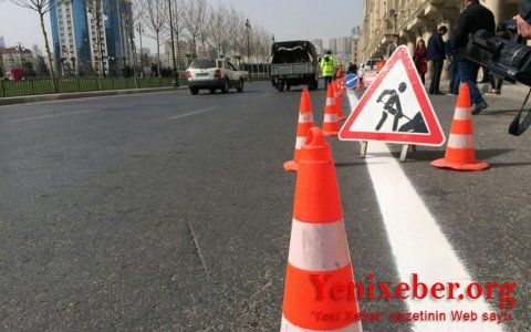 В поселке Сабунчи ограничат движение автомобилей по круговому перекрестку