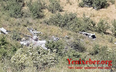 Распространены кадры с обломками обнаруженного в Хаджавенде армянского вертолета