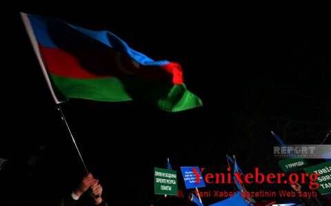 Участники акции протеста на дороге Ханкенди-Лачын организовали флешмоб