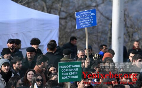 Акция протеста на дороге Ханкенди-Лачын длится шестой день