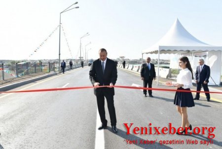 Prezident İlham Əliyev Pirşağı-Novxanı və Binəqədi-Novxanı-Corat yollarının açılışında iştirak edib