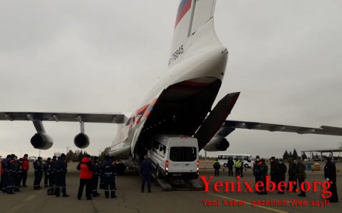 Xankəndiyə göndəriləcək humanitar yardım Gəncə hava limanına çatdırılıb-