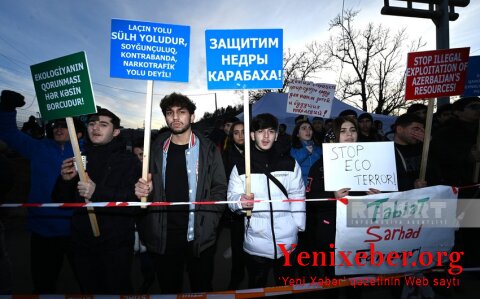 Şuşa-Xankəndi yolunda keçirilən etiraz aksiyası daha da genişlənir