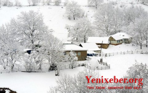 Высота снежного покрова в Дашкесане составила 13 см