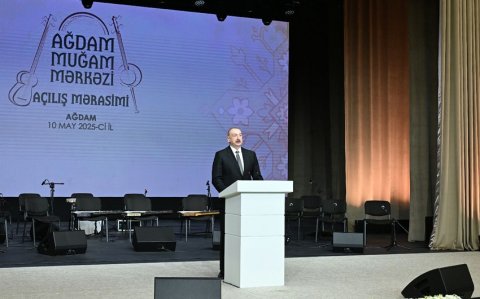 İlham Əliyev və Mehriban Əliyeva Ağdam Muğam Mərkəzinin açılışında iştirak ediblər