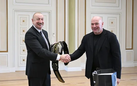 İlham Əliyev UFC-nin prezidentini qəbul etdi