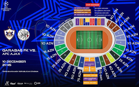 “Qarabağ” və “Ayaks” oyununun biletləri satışa çıxarıldı